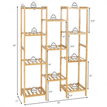 Load image into Gallery viewer, 11-Tier Bamboo Plant Stand - Natural Color Freestanding Storage Rack for Living Room, Bedroom, and Garden

