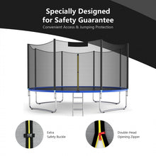 Charger l&#39;image dans la galerie, Outdoor Patio Black Trampoline with Safety Enclosure Net
