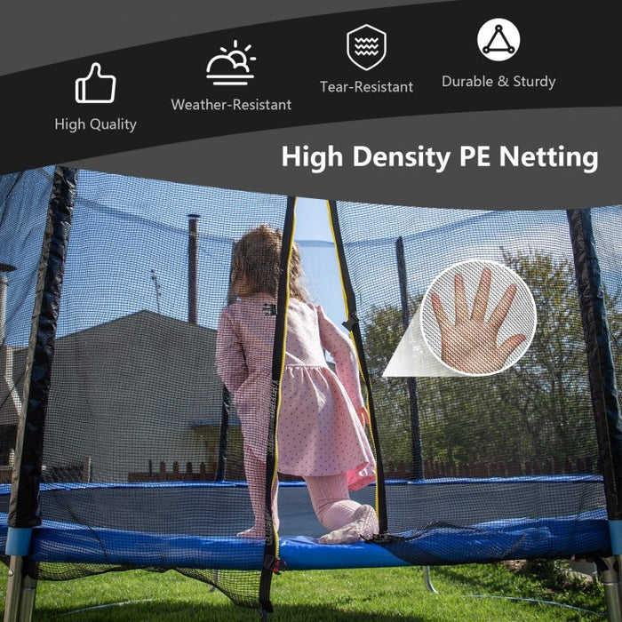 Outdoor Patio Black Trampoline with Safety Enclosure Net