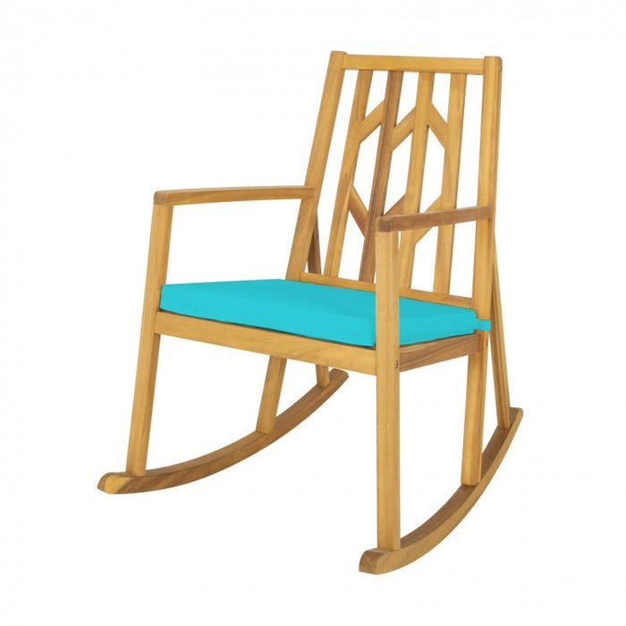 Patio Garden Rocking Chair with Arms and Cushions