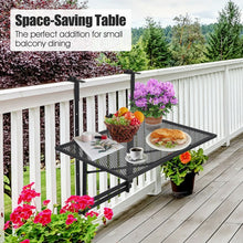 Load image into Gallery viewer, Adjustable Height Black Patio Railing Folding Table
