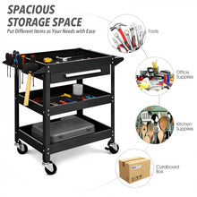 Load image into Gallery viewer, Multipurpose 3-Tray Tool Cart with Drawers and Swivel Casters
