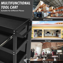Load image into Gallery viewer, Multipurpose 3-Tray Tool Cart with Drawers and Swivel Casters
