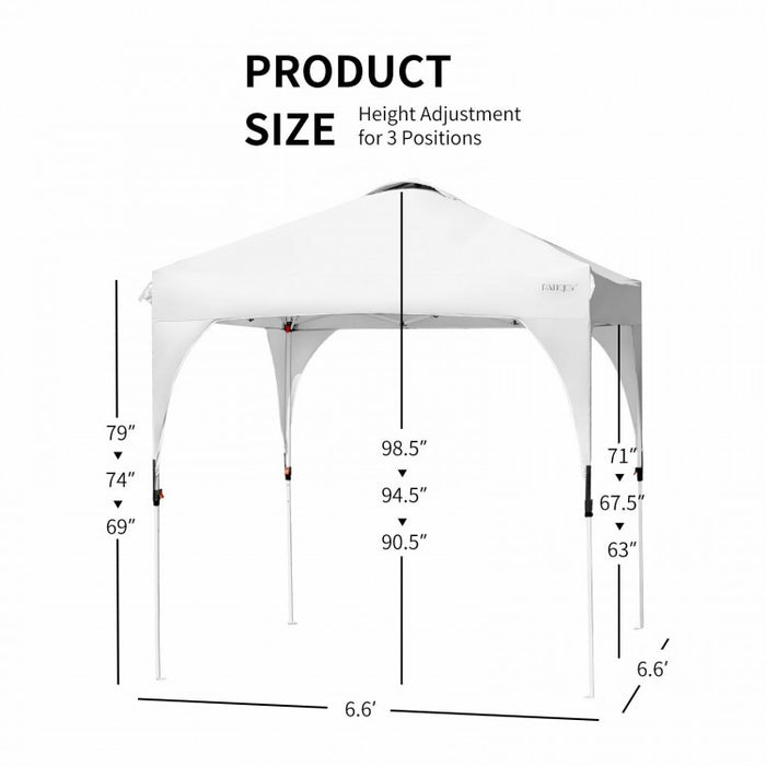 Costway 6.6x6.6 Feet Pop-Up Outdoor Canopy Tent with Portable Bag - Ideal for Camping and Parties