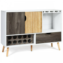 Load image into Gallery viewer, Costway Contemporary Bar Cabinet with Glass Rack - Suitable for Restaurant and Small Tavern
