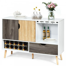 Load image into Gallery viewer, Costway Contemporary Bar Cabinet with Glass Rack - Suitable for Restaurant and Small Tavern
