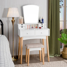 Load image into Gallery viewer, White Vanity Makeup Dressing Table Furniture Set with 6 Drawers
