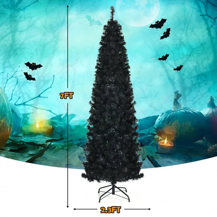 Costway Halloween Christmas Tree with White LED Lights - Suitable for Halloween Party Decorations