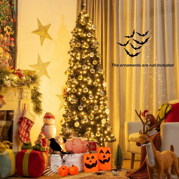 Costway Halloween Christmas Tree with White LED Lights - Suitable for Halloween Party Decorations