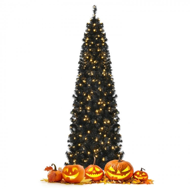 Costway Halloween Christmas Tree with White LED Lights - Suitable for Halloween Party Decorations