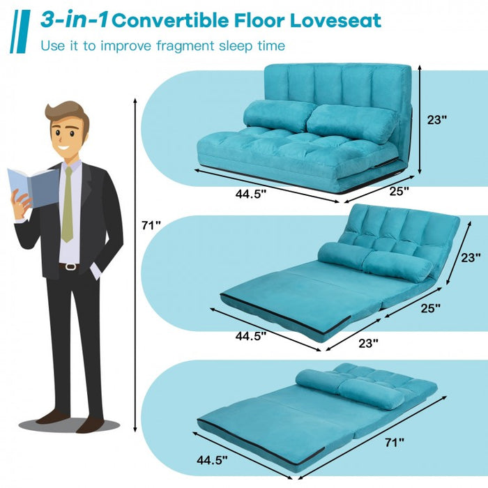 6-Level Adjustable Indoor Folding Floor Sofa Bed Furniture