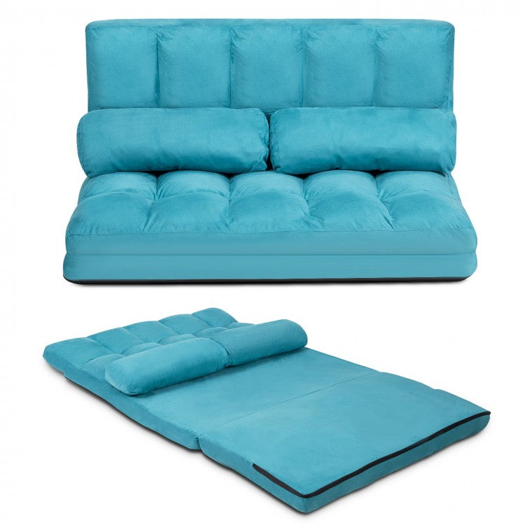 6-Level Adjustable Indoor Folding Floor Sofa Bed Furniture