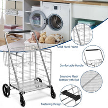 Load image into Gallery viewer, Foldable Large Indoor/Outdoor Shopping Cart with 360° Swivel Front Wheels
