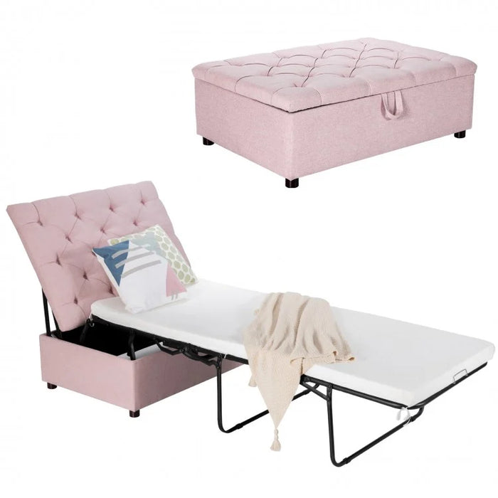 Costway Pull Out Sofa Bed Folding Bed Ottoman - Suitable for Living Room and Office