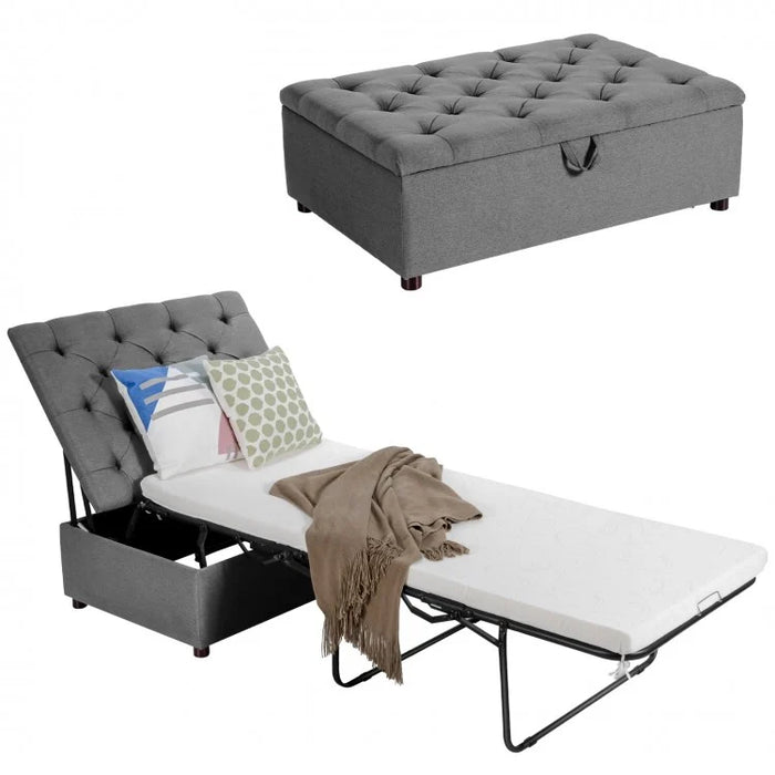 Costway Pull Out Sofa Bed Folding Bed Ottoman - Suitable for Living Room and Office