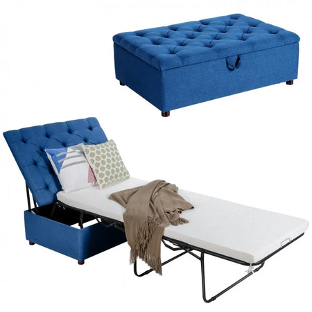 Costway Pull Out Sofa Bed Folding Bed Ottoman - Suitable for Living Room and Office