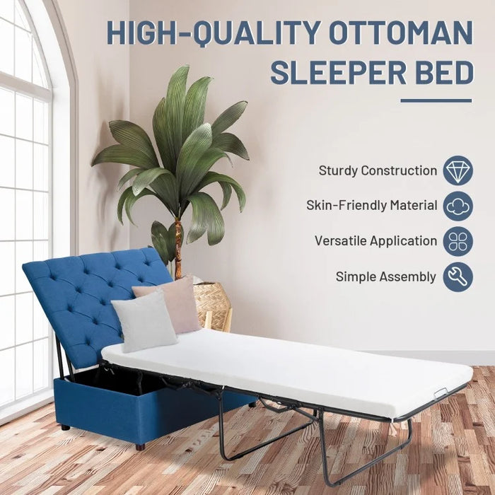 Costway Pull Out Sofa Bed Folding Bed Ottoman - Suitable for Living Room and Office