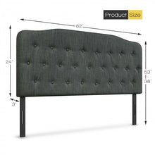 Load image into Gallery viewer, Gray Button-Tufted Adjustable Height Upholstered Headboard
