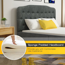 Load image into Gallery viewer, Gray Button-Tufted Adjustable Height Upholstered Headboard
