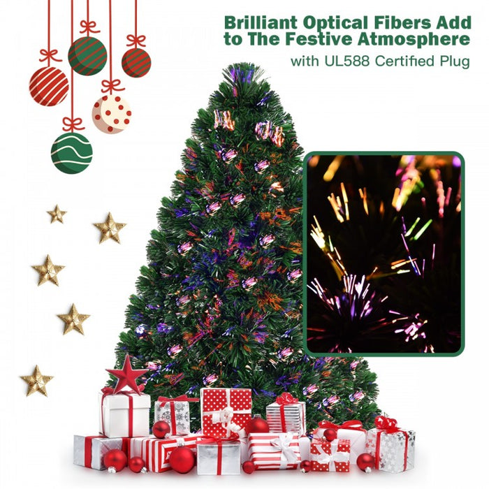 2024 Christmas Decorations - PVC Christmas Tree with Built-in LED Lights in 7 Color Options