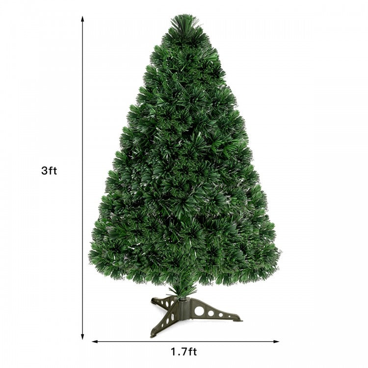 2024 Christmas Decorations - PVC Christmas Tree with Built-in LED Lights in 7 Color Options