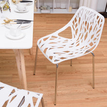 Load image into Gallery viewer, 6-Piece White Modern Dining Chair Set with Perforated Pattern
