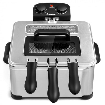 Kitchen 1700W 5.3QT Electric Deep Fryer with Three Fry Baskets