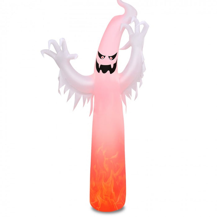 Costway 12-Foot Halloween Inflatable Ghost Decoration with LED Lights - Suitable for Holiday Parties