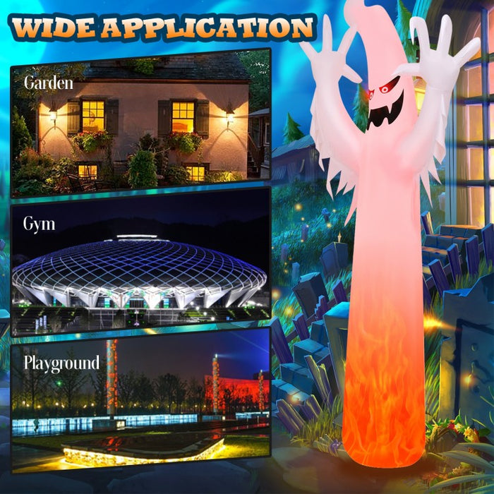 Costway 12-Foot Halloween Inflatable Ghost Decoration with LED Lights - Suitable for Holiday Parties