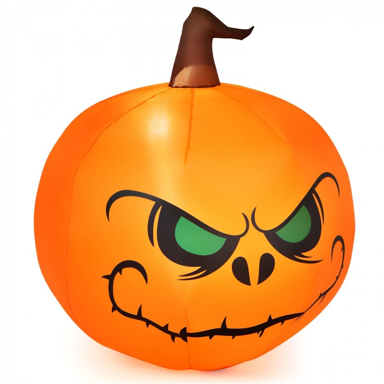 Costway Halloween Inflatable Pumpkin Decoration with Built-in LED Lights - Suitable for Parties
