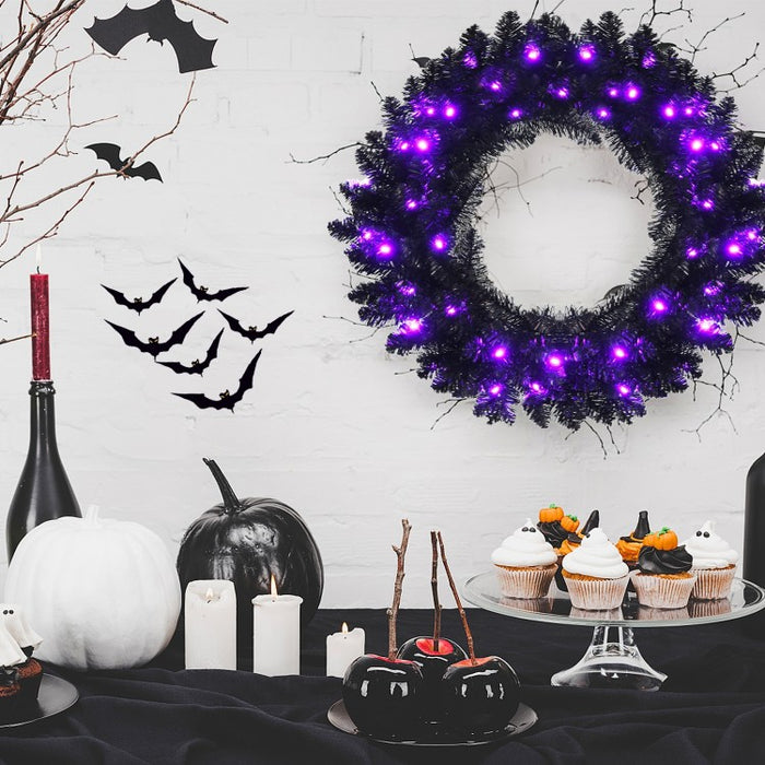 Costway Halloween Garland with 35 Built-in LED Lights - Suitable for Halloween Decorations