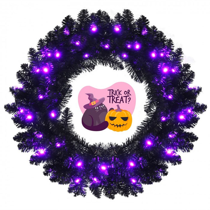 Costway Halloween Garland with 35 Built-in LED Lights - Suitable for Halloween Decorations