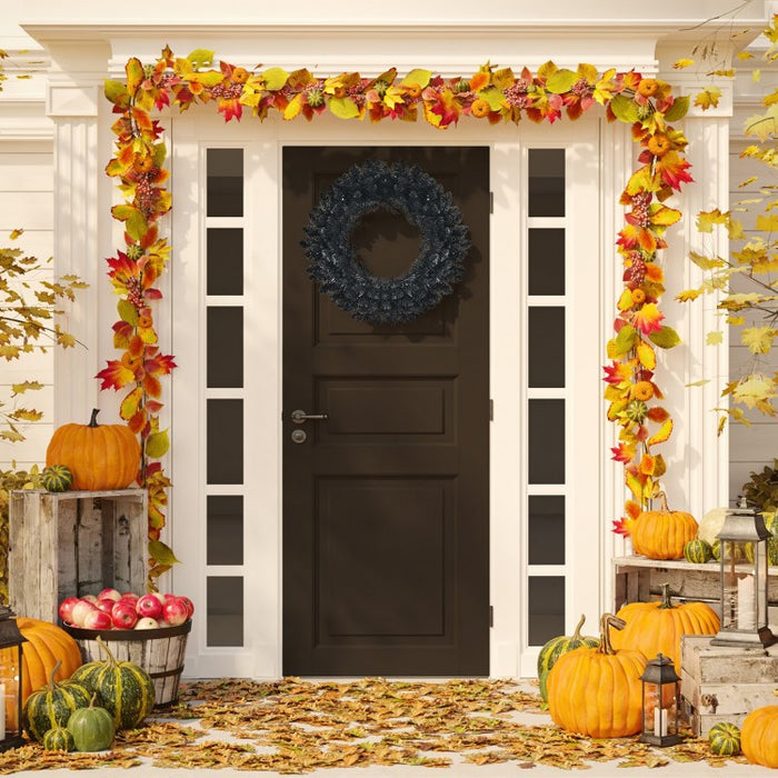 Costway Halloween Garland with 35 Built-in LED Lights - Suitable for Halloween Decorations