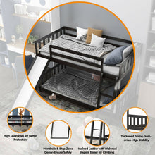 Load image into Gallery viewer, Children&#39;s Bunk Bed with Ladder and Slide, Wooden Frame
