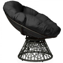 Charger l&#39;image dans la galerie, Costway Outdoor Swivel Chair with Rattan Base and High-Elastic Cushions - Suitable for Patio, Backyard, and Garden
