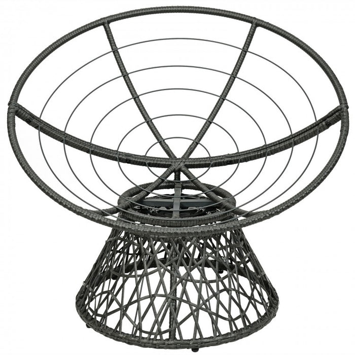 Costway Outdoor Swivel Chair with Rattan Base and High-Elastic Cushions - Suitable for Patio, Backyard, and Garden