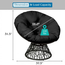 Charger l&#39;image dans la galerie, Costway Outdoor Swivel Chair with Rattan Base and High-Elastic Cushions - Suitable for Patio, Backyard, and Garden
