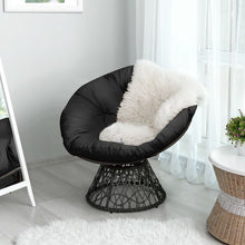 Charger l&#39;image dans la galerie, Costway Outdoor Swivel Chair with Rattan Base and High-Elastic Cushions - Suitable for Patio, Backyard, and Garden
