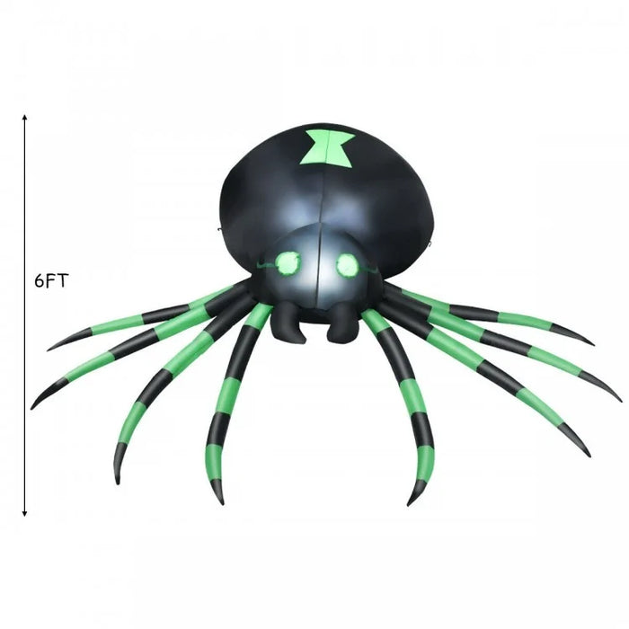 2024 Costway Halloween Inflatable Spider with Waterproof Fan and LED Lights - Suitable for Backyard Parties and Haunted Houses