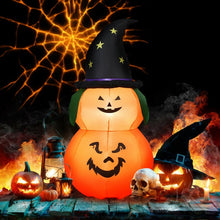 Load image into Gallery viewer, 2024 Costway Halloween Inflatable Pumpkin with Built-in LED and Witch Hat
