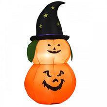 Load image into Gallery viewer, 2024 Costway Halloween Inflatable Pumpkin with Built-in LED and Witch Hat
