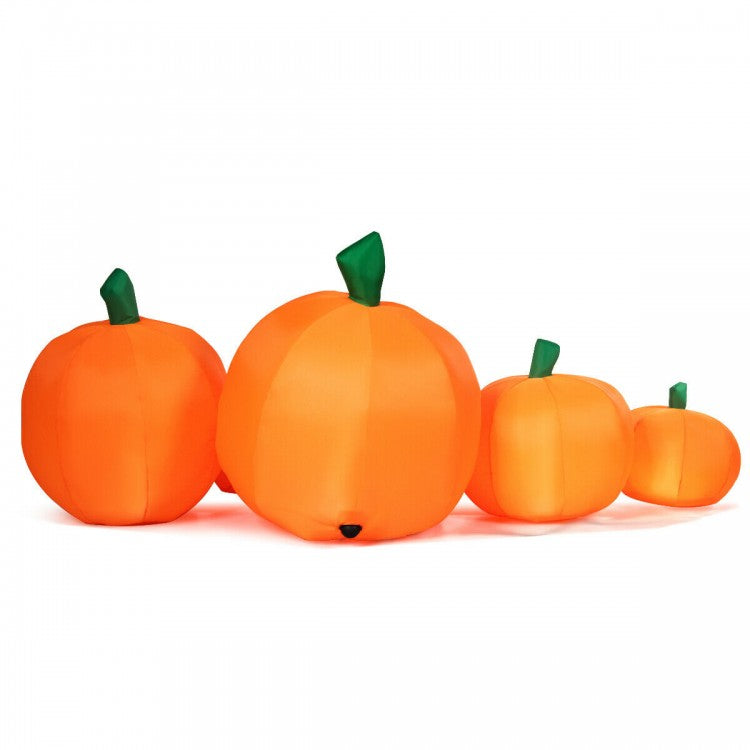 Costway 7.5 ft Halloween Inflatable Pumpkin 7-Piece Set with LED Lights - Suitable for Haunted House Horror Decor