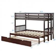 Load image into Gallery viewer, 4-in-1 Wooden Bunk Bed with Pullout Drawers for School Dorms
