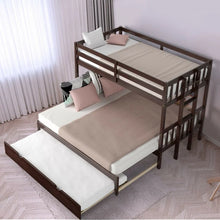 Load image into Gallery viewer, 4-in-1 Wooden Bunk Bed with Pullout Drawers for School Dorms
