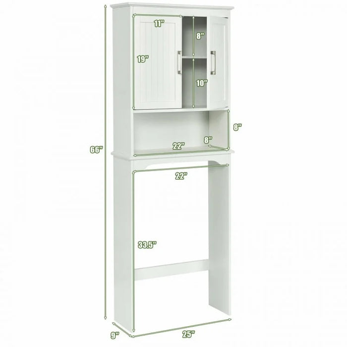 White Freestanding Storage Rack for Above Toilet - Bathroom Organizer