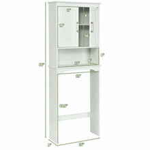 Charger l&#39;image dans la galerie, White Freestanding Storage Rack for Above Toilet - Bathroom Organizer
