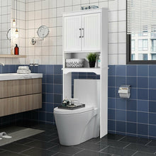 Charger l&#39;image dans la galerie, White Freestanding Storage Rack for Above Toilet - Bathroom Organizer
