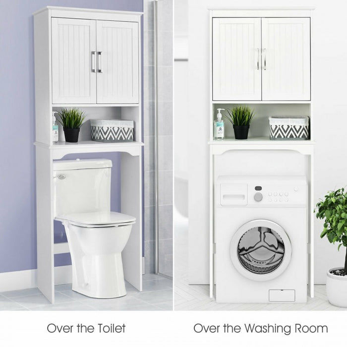 White Freestanding Storage Rack for Above Toilet - Bathroom Organizer