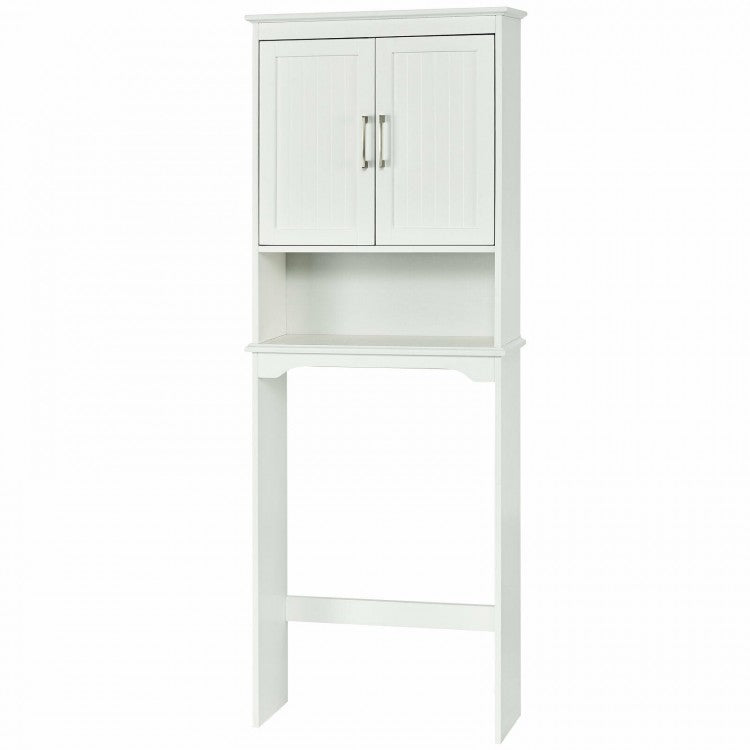 White Freestanding Storage Rack for Above Toilet - Bathroom Organizer
