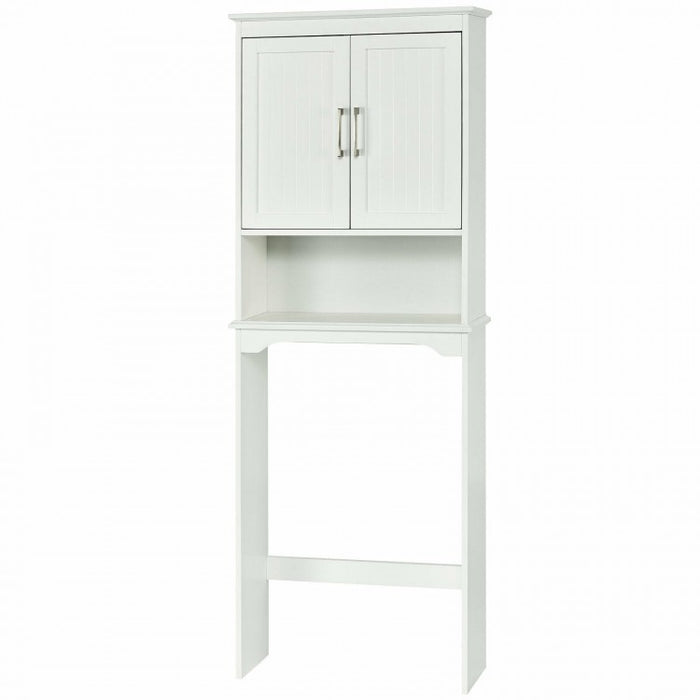 White Freestanding Storage Rack for Above Toilet - Bathroom Organizer